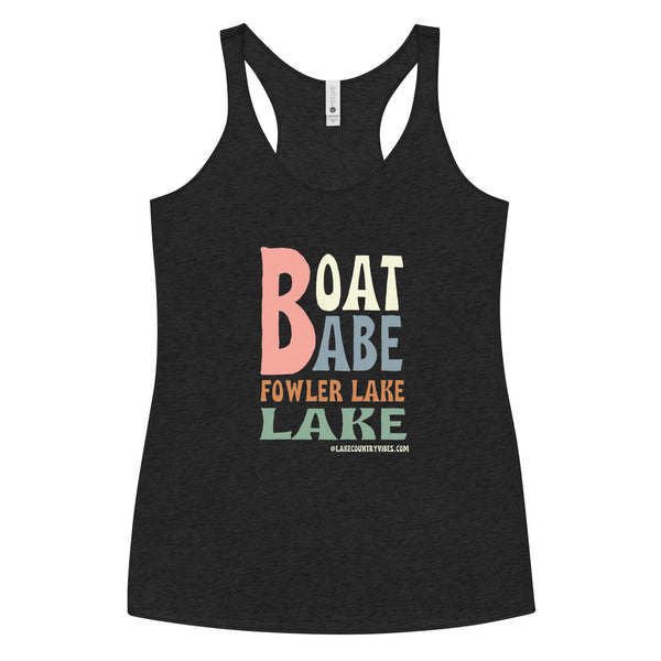 Boat Babe Fowler Lake | Women's Racerback Tank | 9 Colors
