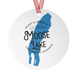 Moose Lake Shape Metal Ornament
