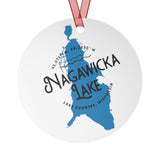 Nagawicka Lake Shape Metal Ornament