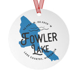 Fowler Lake Shape Metal Ornament