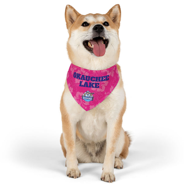 Okauchee Lake | DockHounds Pink Pet Bandana Collar