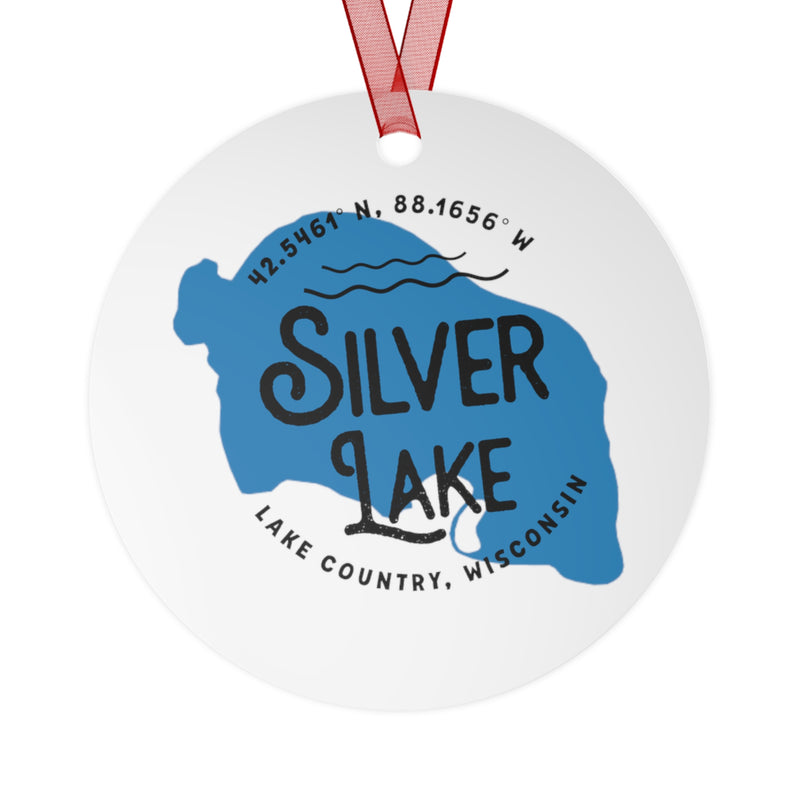 Silver Lake Shape Metal Ornament