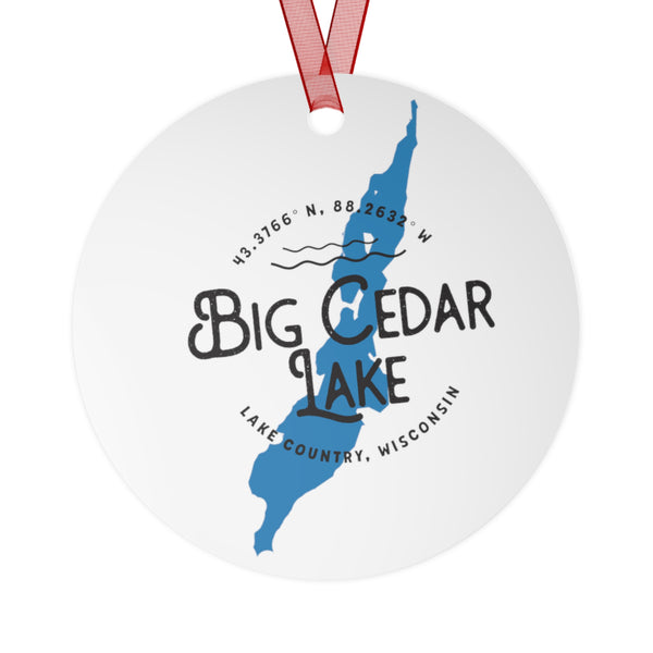Big Cedar Lake Shape Metal Ornament