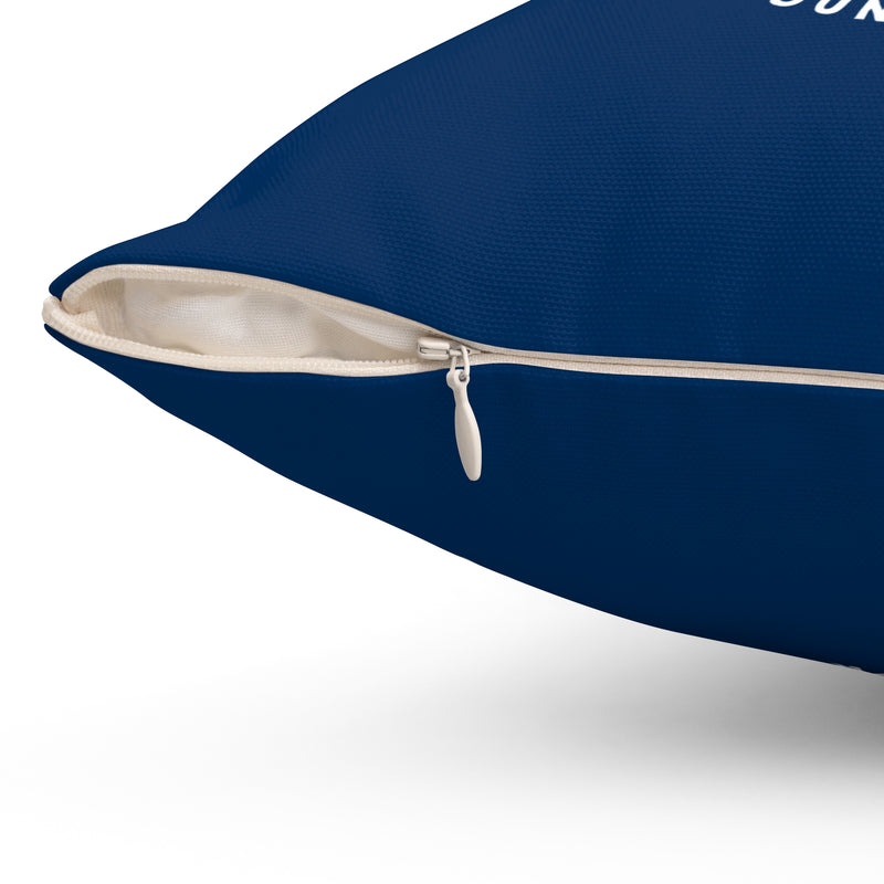 Pewaukee Lake Square Pillow | Dark Blue