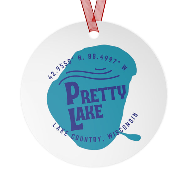 Pretty Lake Shape Metal Ornament