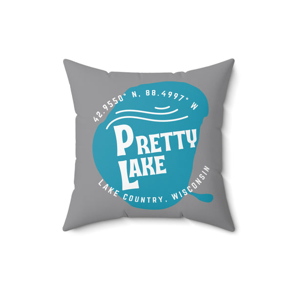 Pretty Lake Square Pillow Back