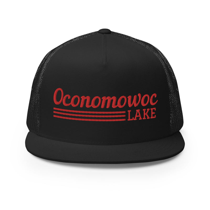 Oconomowoc Lake | Red Line Design Trucker Cap | 9 Colors