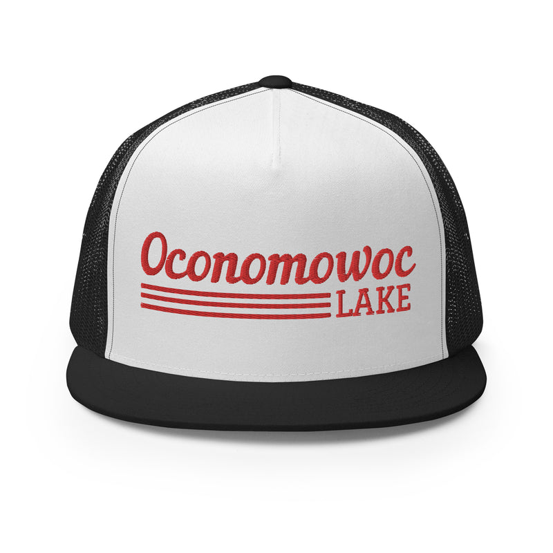 Oconomowoc Lake | Red Line Design Trucker Cap | 9 Colors