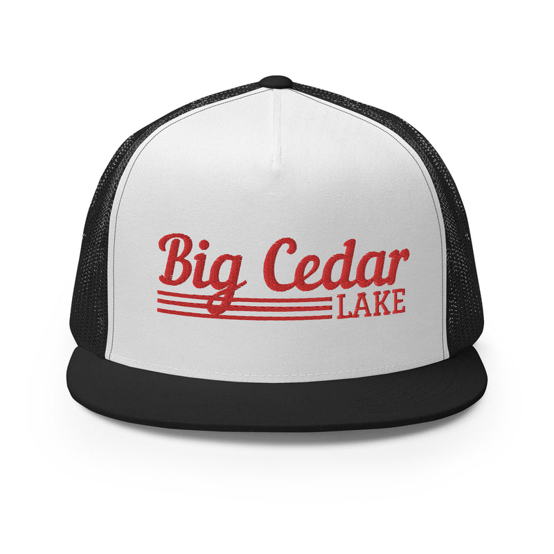 Big Cedar Lake | Red Line Design Trucker Cap | 9 Colors