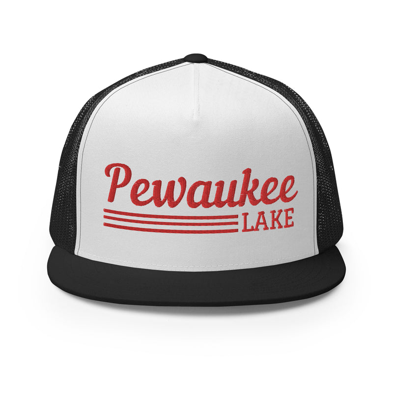 Pewaukee Lake | Red Line Design Trucker Cap | 9 Colors