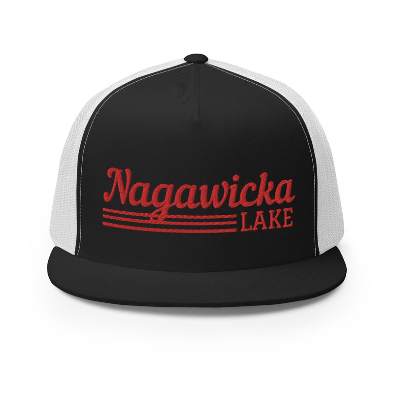 Nagawicka Lake Red Line Design | Trucker Cap