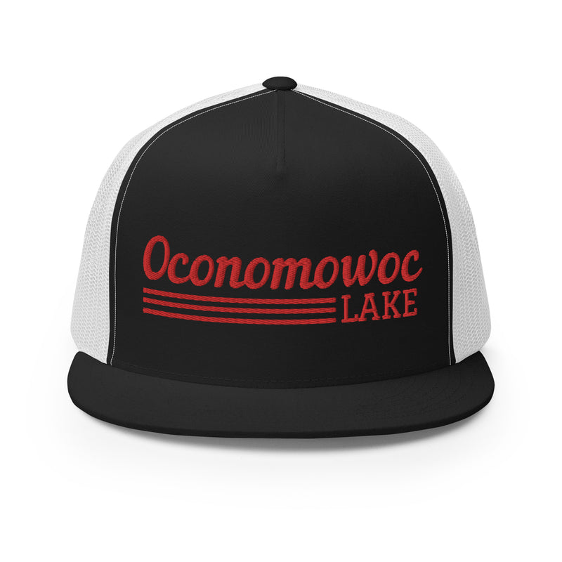 Oconomowoc Lake | Red Line Design Trucker Cap | 9 Colors