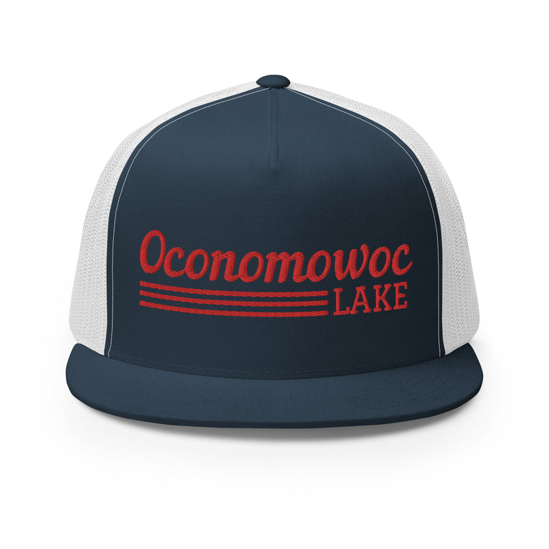 Oconomowoc Lake | Red Line Design Trucker Cap | 9 Colors