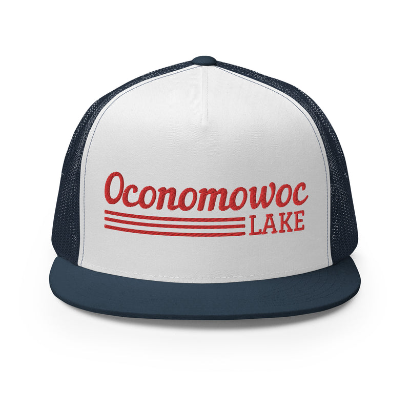 Oconomowoc Lake | Red Line Design Trucker Cap | 9 Colors