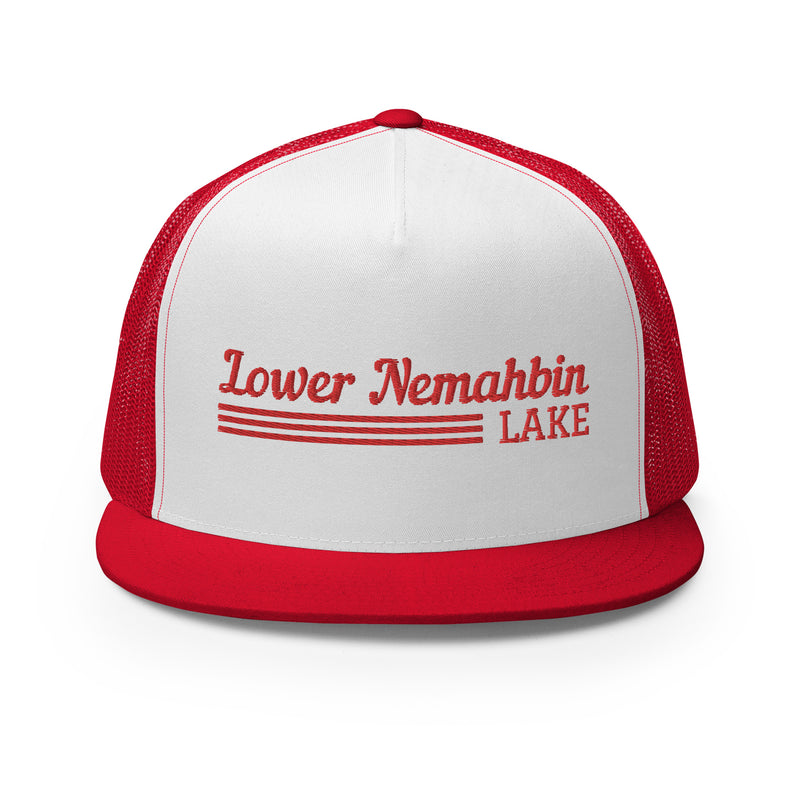 Lower Nemahbin Lake | Red Line Design Trucker Cap | 9 Colors