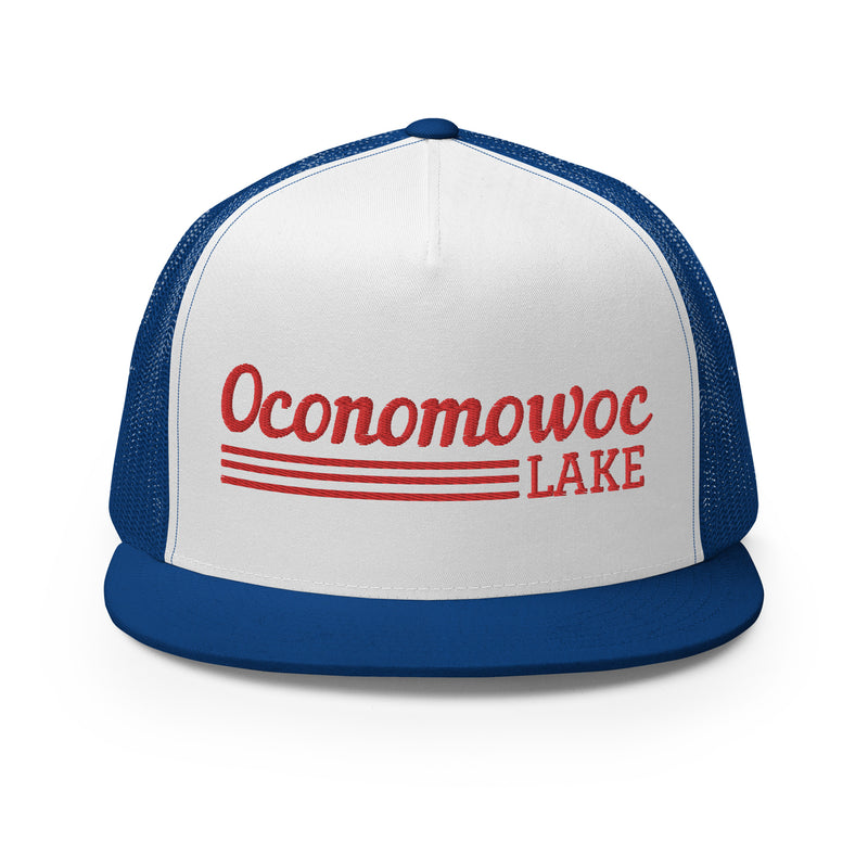 Oconomowoc Lake | Red Line Design Trucker Cap | 9 Colors