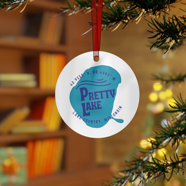 Pretty Lake Shape Metal Ornament
