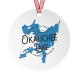 Okauchee Lake Shape Metal Ornament