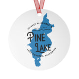 Pine Lake Shape Metal Ornament