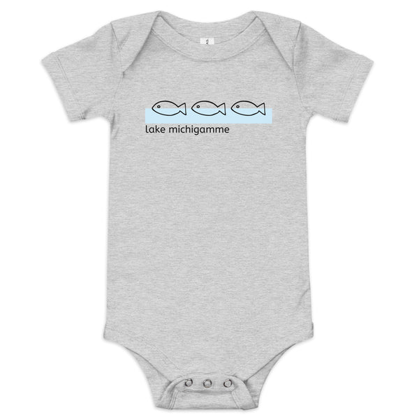 Lake Michigamme Fish | Baby Onesie | 5 Colors