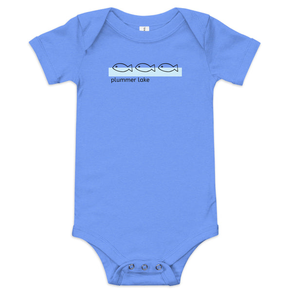 Plummer Lake | Fish | Baby Short Sleeve One Piece | 3 Colors