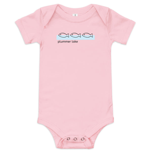 Plummer Lake | Fish | Baby Short Sleeve One Piece | 3 Colors