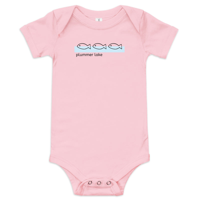 Plummer Lake | Fish | Baby Short Sleeve One Piece | 3 Colors