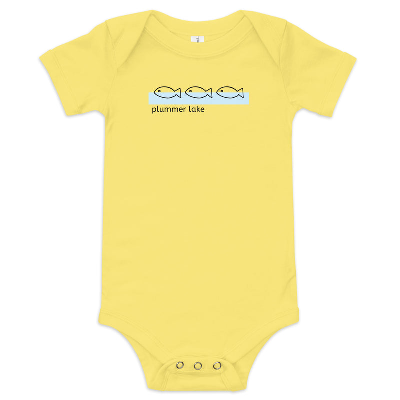 Plummer Lake | Fish | Baby Short Sleeve One Piece | 3 Colors