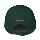 Green cap with a brown buckle on a white background
