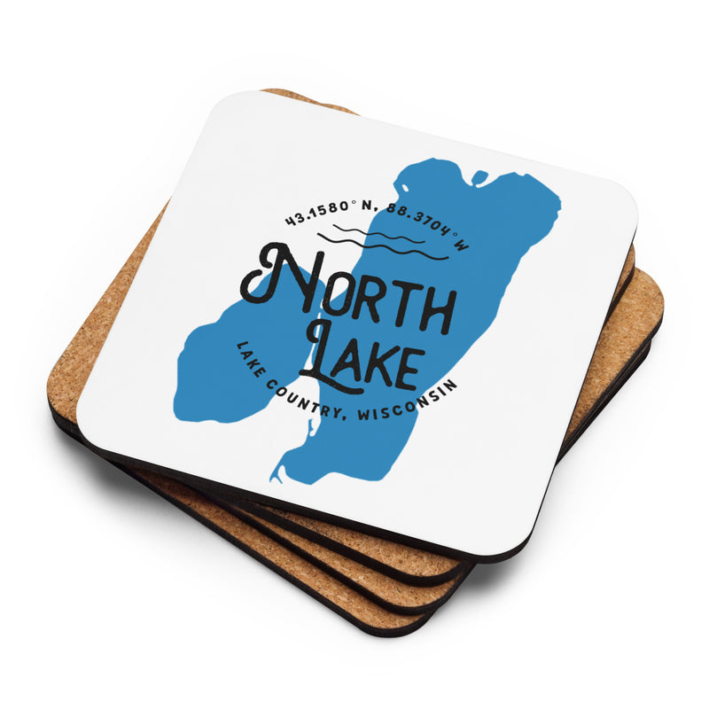 North Lake Cork-back coaster