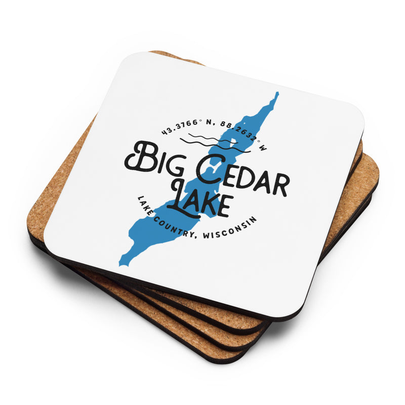 Big Cedar Lake Cork-back coaster