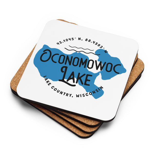 Oconomowoc Lake Cork-back coaster