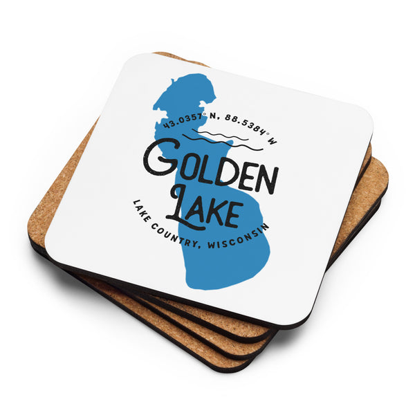 Golden Lake Cork-back coaster