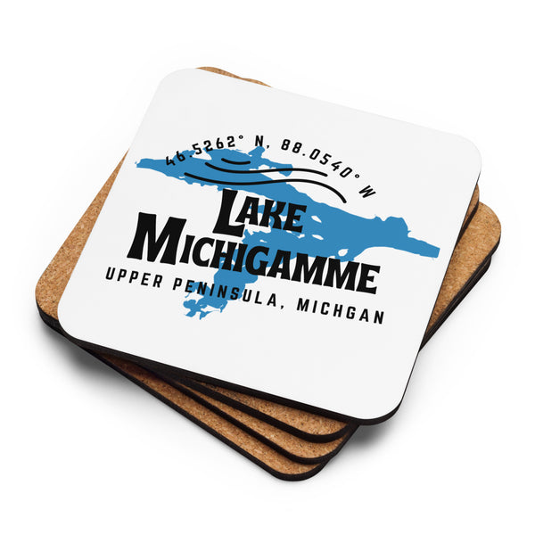 Lake Michigamme Cork-back coaster