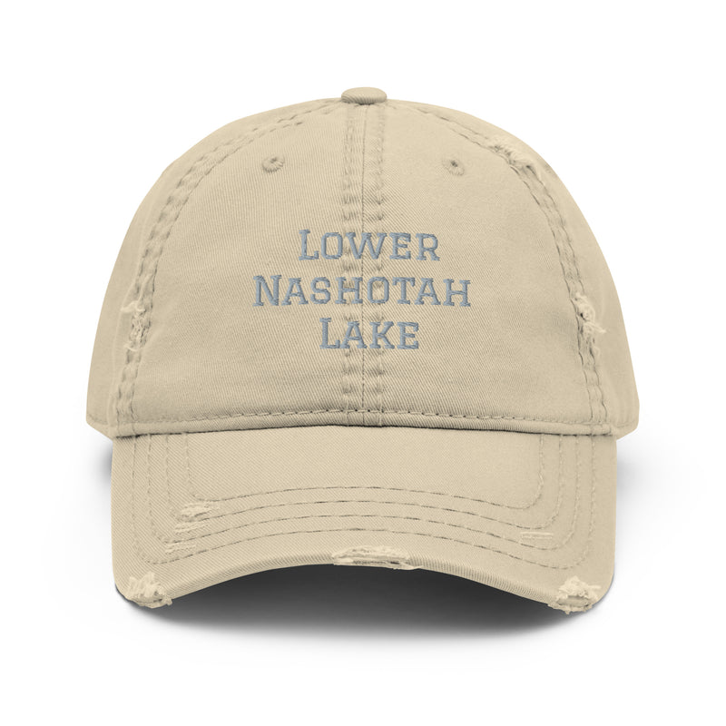 Lower Nashotah Lake | Embroidered Distressed Hat | 4 Colors