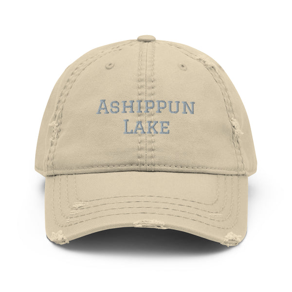 Ashippun Lake | Embroidered Distressed Hat | 4 Colors