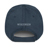 Navy blue cap back view on a white background