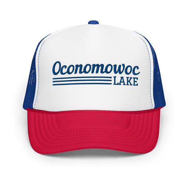 Oconomowoc Lake Line Design | Foam Snapback Hat | 4 Colors