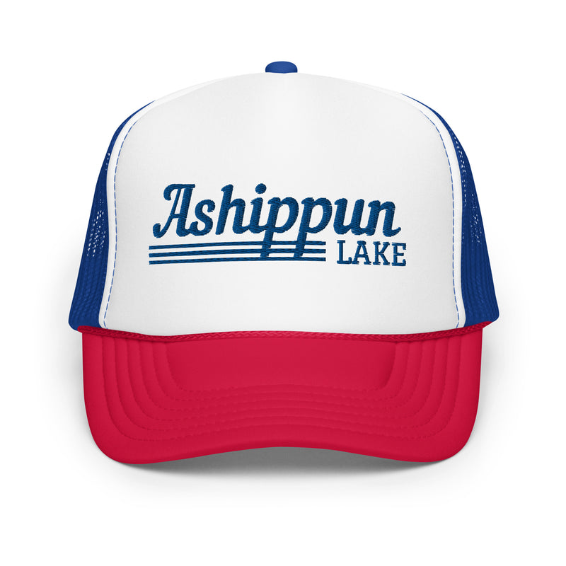 Ashippun Lake Line Design | Foam Snapback Hat | 4 Colors