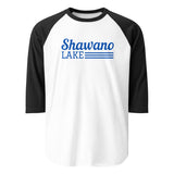 Shawano Lake | Line Design | 3/4 Sleeve Raglan Shirt | 5 Colors