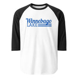 Winnebago Lake | Line Design | 3/4 Sleeve Raglan Shirt | 5 Colors
