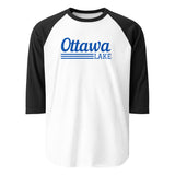 Ottawa Lake | Line Design | 3/4 Sleeve Raglan Shirt | 5 Colors
