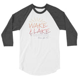 Wake & Lake Moose Lake  | 3/4 Sleeve Raglan Shirt | 4 Colors