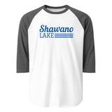 Shawano Lake | Line Design | 3/4 Sleeve Raglan Shirt | 5 Colors