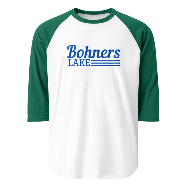 Bohners Lake | Line Design | 3/4 sleeve raglan shirt | 5 Colors