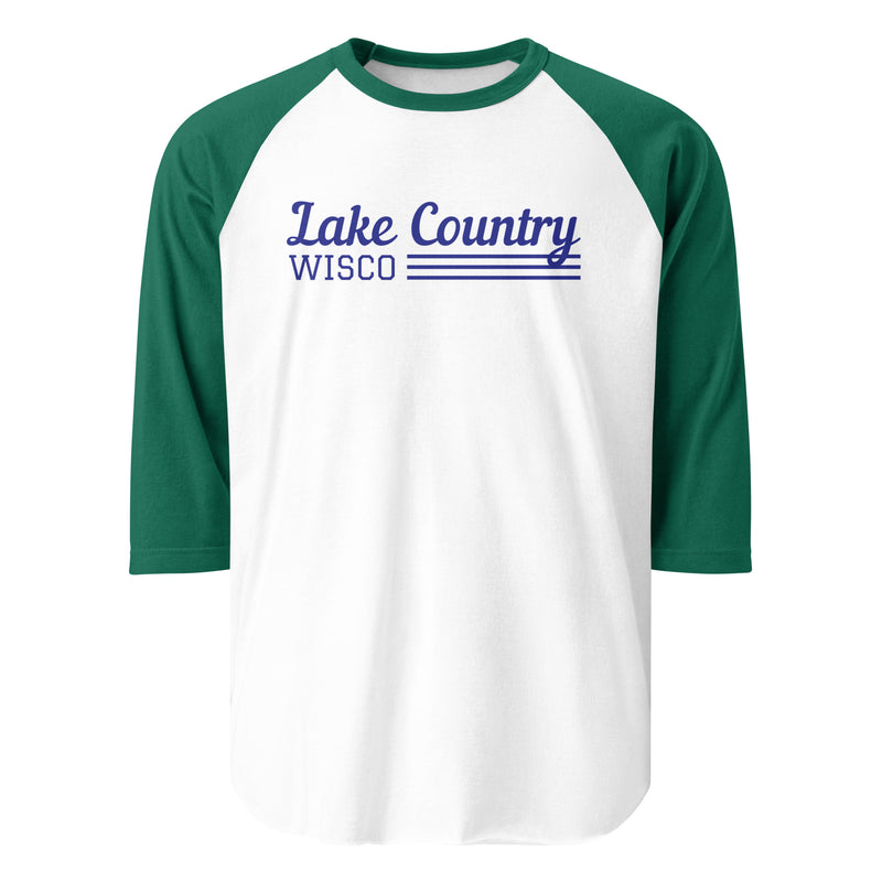 Lake Country | Line Design | 3/4 sleeve raglan shirt | 5 Colors