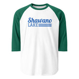 Shawano Lake | Line Design | 3/4 Sleeve Raglan Shirt | 5 Colors