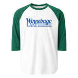 Winnebago Lake | Line Design | 3/4 Sleeve Raglan Shirt | 5 Colors