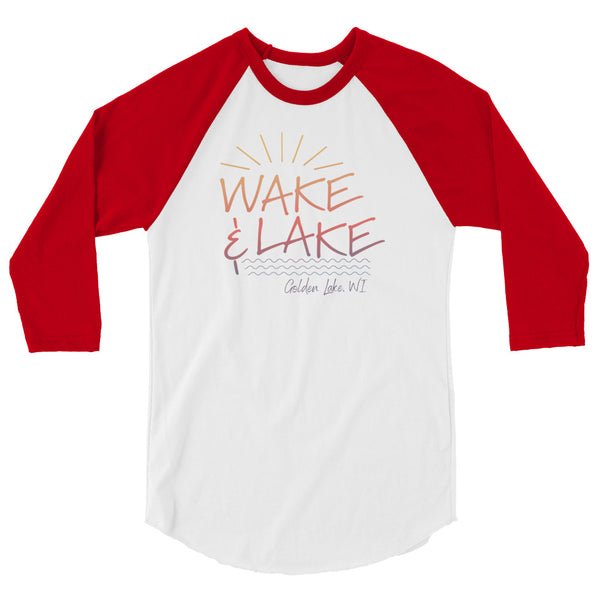 Wake & Lake Golden  Lake  | 3/4 Sleeve Raglan Shirt | 4 Colors