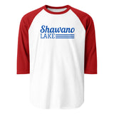 Shawano Lake | Line Design | 3/4 Sleeve Raglan Shirt | 5 Colors
